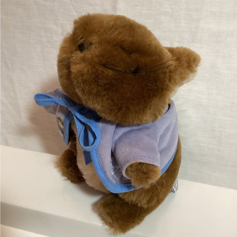 Peter Rabbit Vintage Eden Small Easter Bunny Brown Plush Toy Blue Jacket Korea